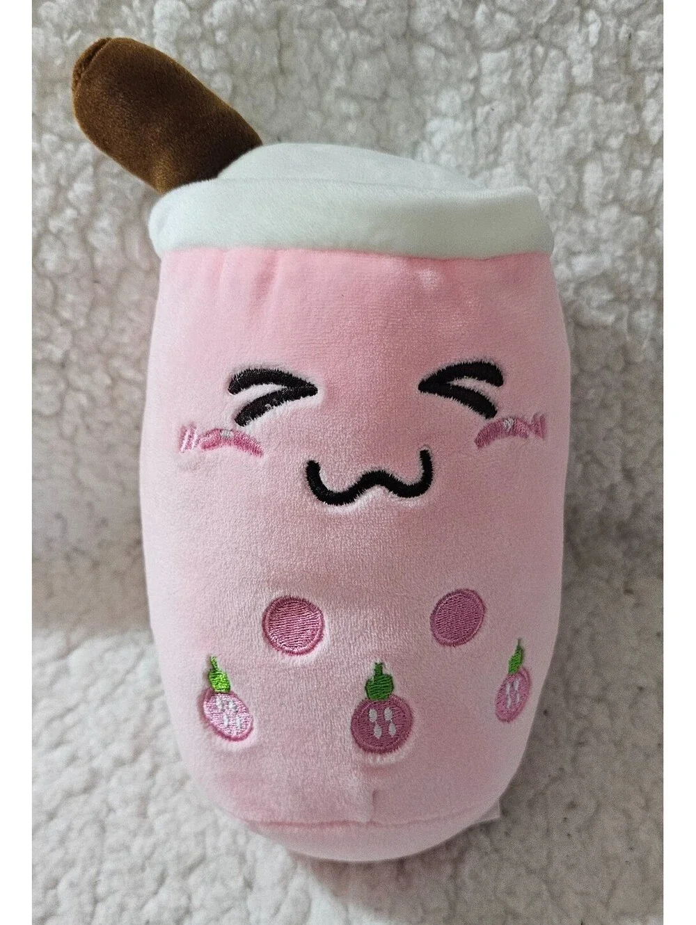 New World Plush Boba Bubble Tea Straw Drink Toy Stuffed Animal 7.5
